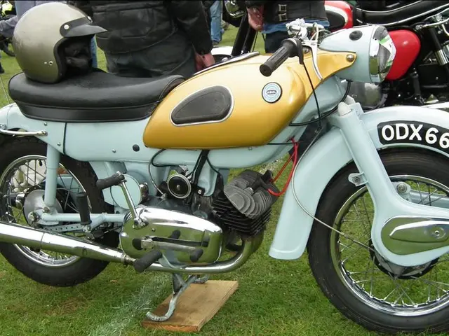 In this picture there is a bike in the center of the image on the grassland on which there is a...